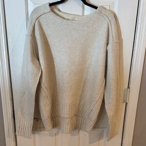 We the People (free people)  Elegant Cream Women's Crew Neck Sweater